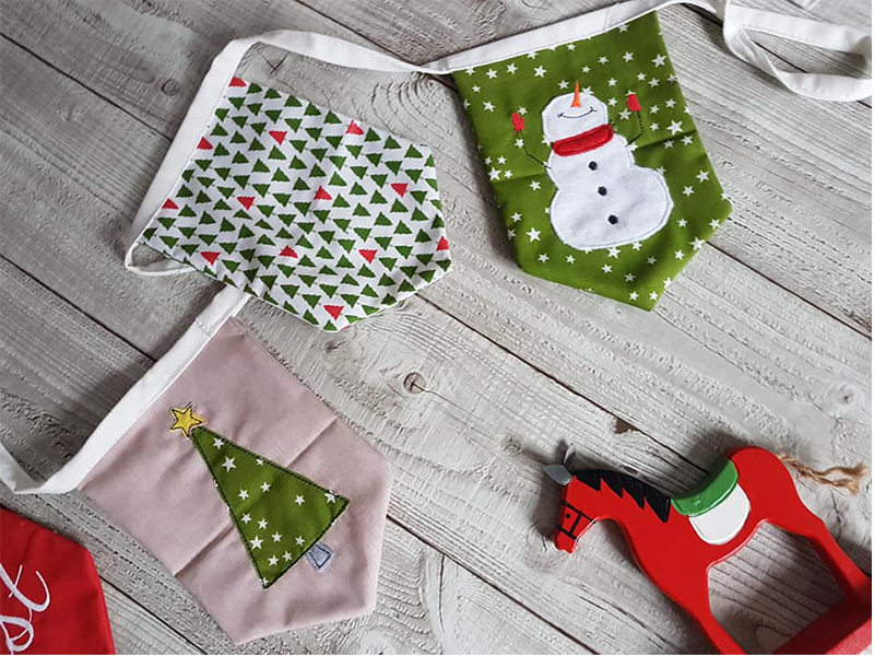 Frohe Weihnachten Set - doodle Stickdatei